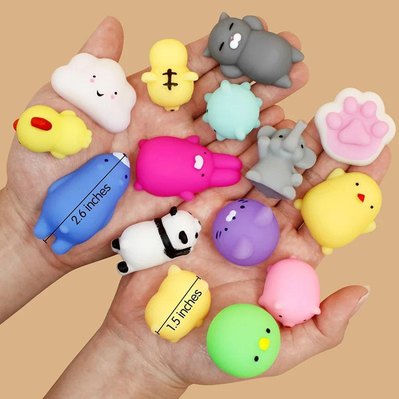 Set 50 Jucarii Squishy Mochi – Antistres, Silicon Moale, Forme si Culori Diverse 6