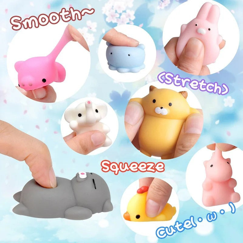 Set 50 Jucarii Squishy Mochi – Antistres, Silicon Moale, Forme si Culori Diverse 3
